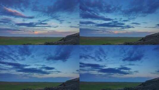 蒙古山的日落高清在线视频素材下载