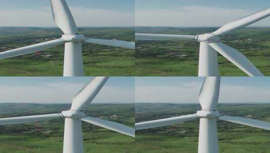 竖屏航拍户外山区风光新能源风力发电高清在线视频素材下载