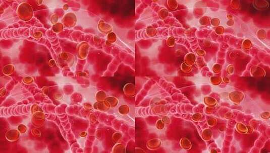 DNA 链上带有血细胞的医学视频高清在线视频素材下载