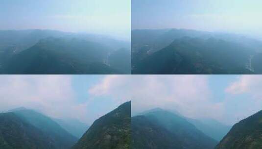 群山，清晨，远景，航拍4K高清在线视频素材下载