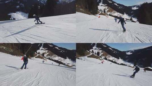 女孩在滑雪高清在线视频素材下载