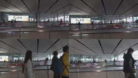 机场内自动步梯高清在线视频素材下载