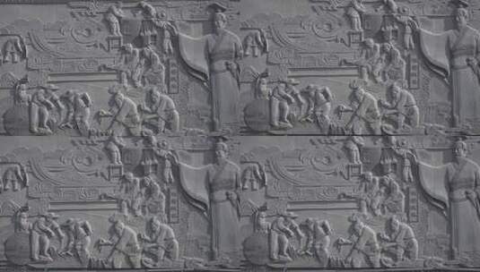 淄博齐鲁文化浮雕墙高清在线视频素材下载