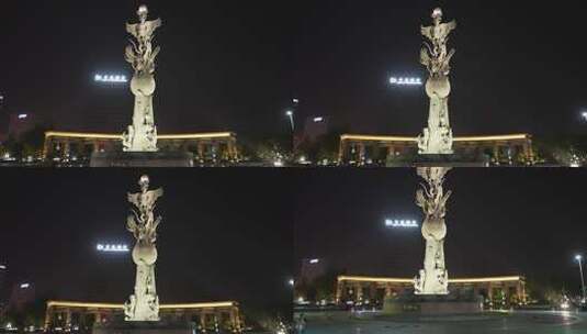 芜湖鸠兹广场雕塑高清在线视频素材下载