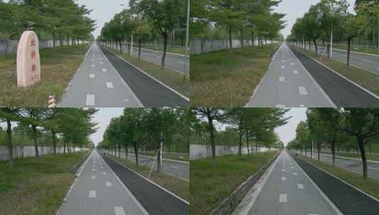 城市道路视频深圳城市空荡自行车道高清在线视频素材下载