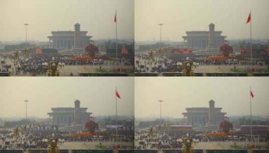 北京 天安门 全景 延时 人流高清在线视频素材下载