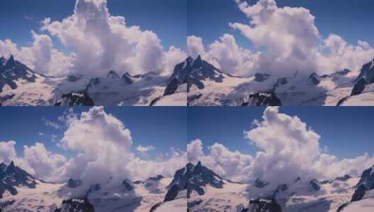 天山雪山蓝天白云高清在线视频素材下载