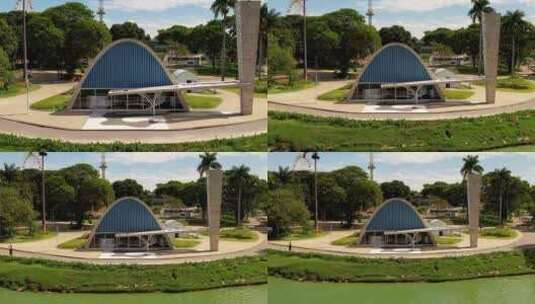 巴西贝洛奥里藏特米纳斯吉拉斯市中心的潘普尔哈湖高清在线视频素材下载