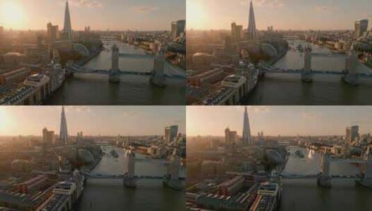 日落时的标志性的塔桥高清在线视频素材下载