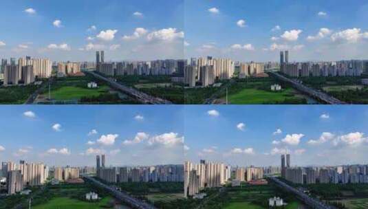 杭州钱江新城城市中轴线航拍高清在线视频素材下载