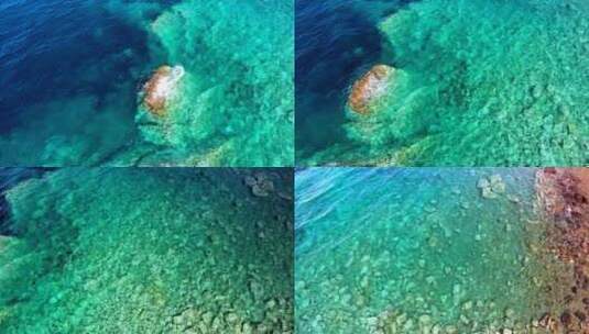 海中礁石堆积形成的小岛高清在线视频素材下载