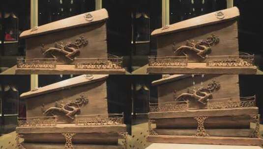 4K拍摄棺椁唐代山西博物院藏品高清在线视频素材下载