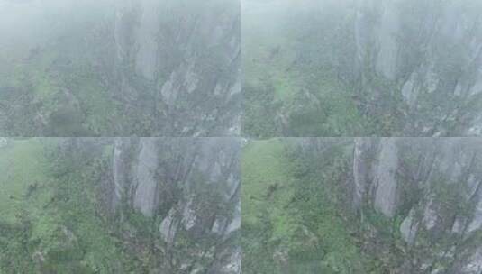 山峰云雾岩石航拍悬崖峭壁石崖特写石峰风光高清在线视频素材下载