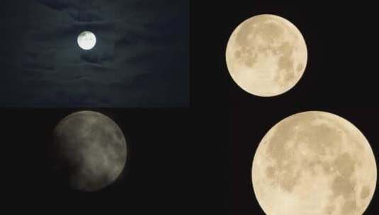 【月亮】月亮夜空云层高清在线视频素材下载