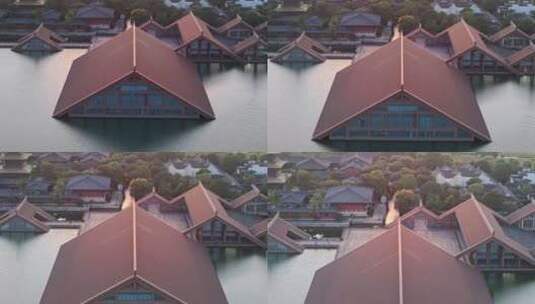 高视角俯视广富林文化遗址建筑高清在线视频素材下载