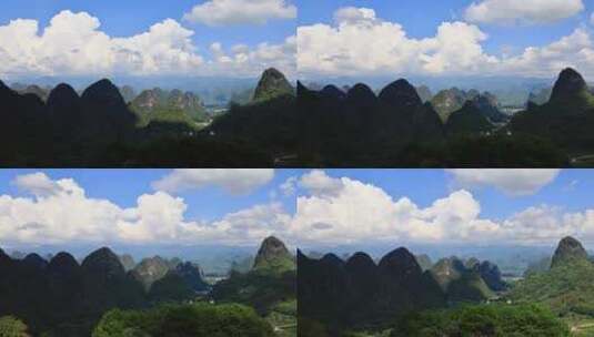 【延时】蓝天白云下的桂林喀纳斯地貌风光高清在线视频素材下载