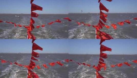船尾的旗帜高清在线视频素材下载