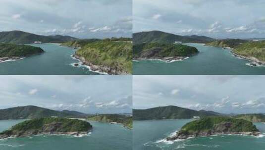 航拍东南亚泰国普吉岛蓬贴角和周边岛屿风光高清在线视频素材下载