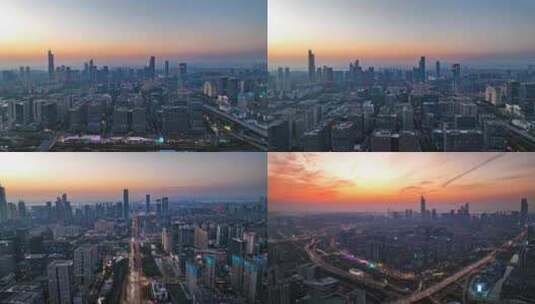 南京新城科技园 河西大街夜景高清在线视频素材下载