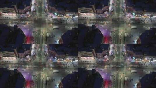 城市街道车流灯光夜景高清在线视频素材下载