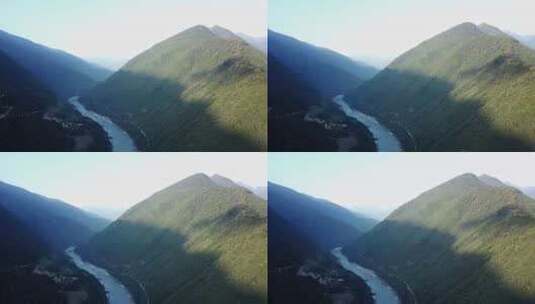 航拍西藏林芝墨脱雅鲁藏布江大峡谷高清在线视频素材下载