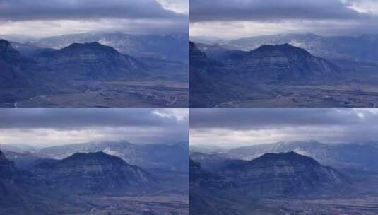 五岳恒山山脉雪景航拍素材 雪山高清在线视频素材下载