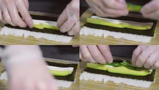 寿司制作 寿司卷高清在线视频素材下载