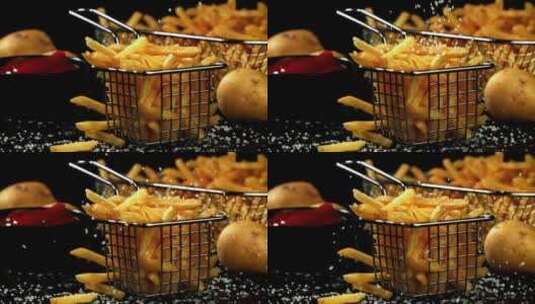 炸薯条 薯条加工高清在线视频素材下载