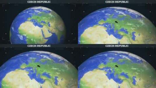 捷克共和国地图来自地球高清在线视频素材下载