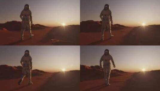Astronut行走火星高清在线视频素材下载