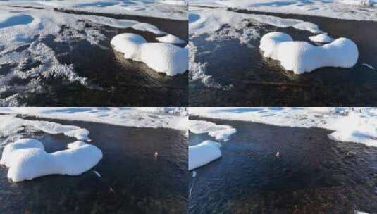 冰河雪景高清在线视频素材下载