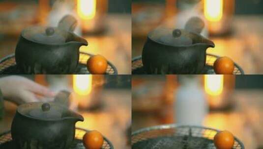 围炉煮茶高清在线视频素材下载