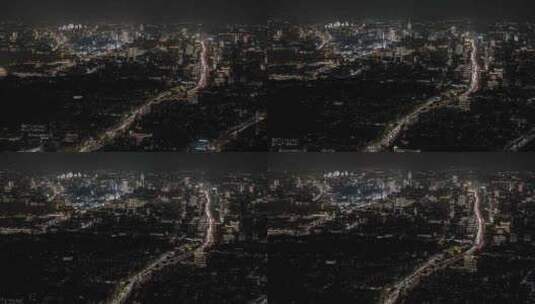 航拍杭州拱墅区夜景延时高清在线视频素材下载