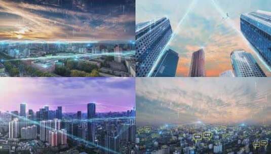 科技未来智慧城市数字城市城市光线高清在线视频素材下载