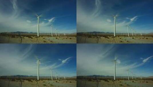 新能源风力发电机风电场风能高清在线视频素材下载