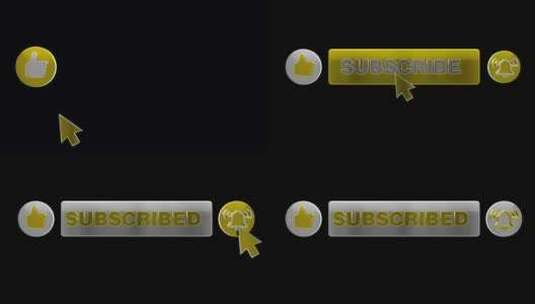 黄金订阅像通知铃3 D按钮4k透明背景高清在线视频素材下载