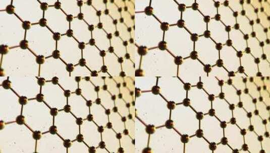 可循环石墨烯结构。背景为颗粒的碳原子行高清在线视频素材下载