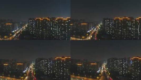 郑州南三环高架夜景系列4K航拍高清在线视频素材下载