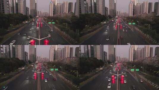 深圳滨河大道城市道路高楼车流景观高清在线视频素材下载