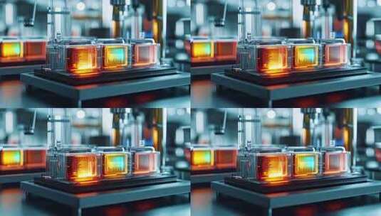 科技感实验室3D芯片展示高清在线视频素材下载