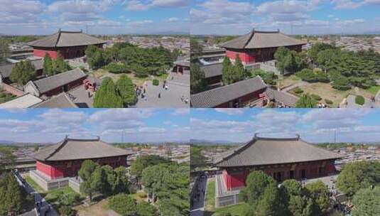锦州奉国寺航拍高清在线视频素材下载