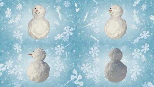 冬季雪人 C4D高清AE视频素材下载