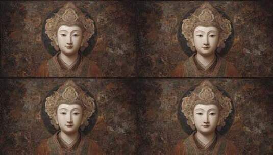 庄严佛像艺术画风展现东方神秘色彩高清在线视频素材下载