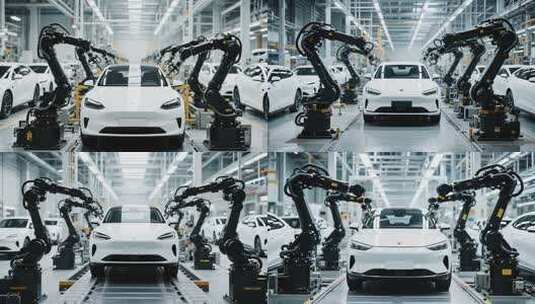 新能源汽车工厂生产线画面高清在线视频素材下载