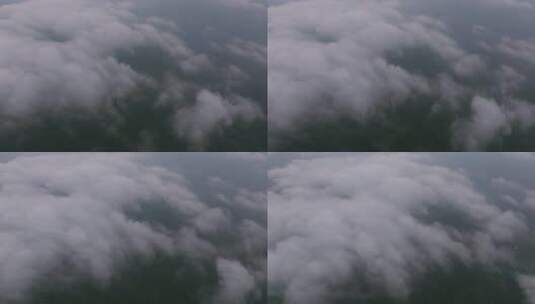 航拍早晨广东茂名信宜石镬坳云雾缭绕的山峦高清在线视频素材下载