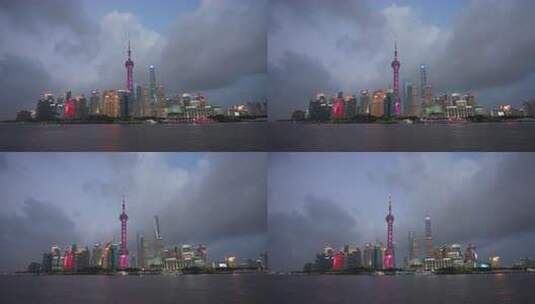 上海陆家嘴城市夜景高清在线视频素材下载
