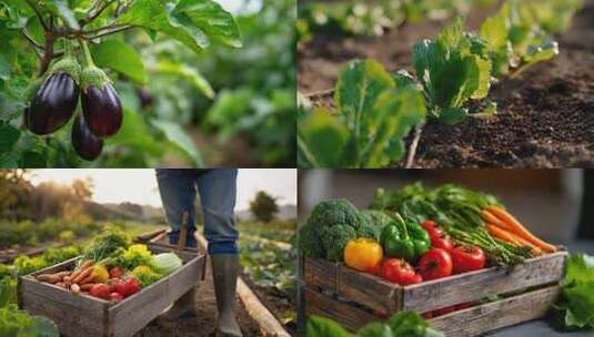 有机蔬菜种植丰收高清在线视频素材下载