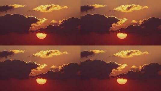 日出日落朝霞晚霞黄昏夕阳太阳阳光穿透云层高清在线视频素材下载