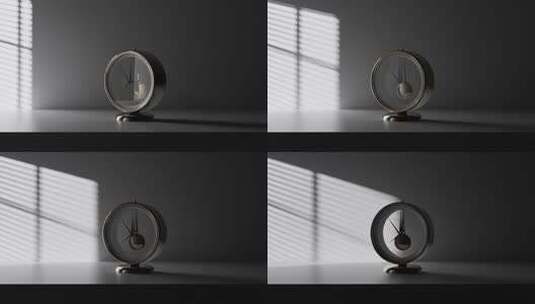 桌面上的复古闹钟特写高清在线视频素材下载