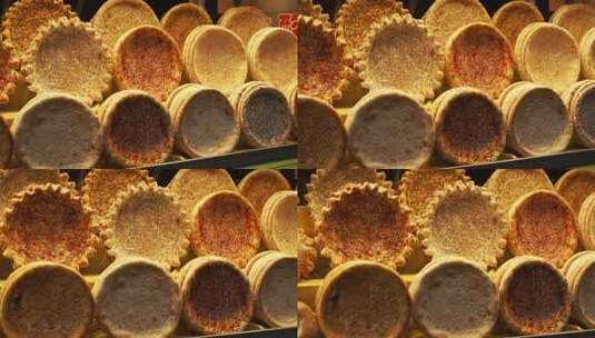 陕西西安回民街美食烤花馕升格慢镜高清在线视频素材下载